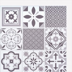 Panouri decorative autoadezive pentru pereti, d-c-Fix, faianta stil marocan, alb/ gri, 30,5x30,5 cm, acoperire 0,55mp, set 6 buc, cod 270-3004A