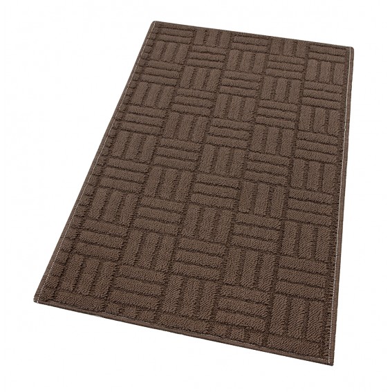 Covoras universal, 50x115cm, model forme geometrice, maro, Narciso