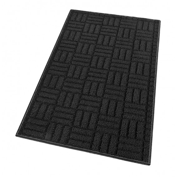 Covoras universal antiderapant Narciso, model forme geometrice, negru, 57x145 cm