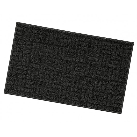 Covoras universal antiderapant Narciso, model forme geometrice, negru, 57x145 cm
