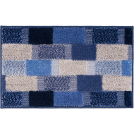 Covoras baie antiderapant Bagno Lilla, model forme geometrice, albastru, tip prosop, 50x80 cm