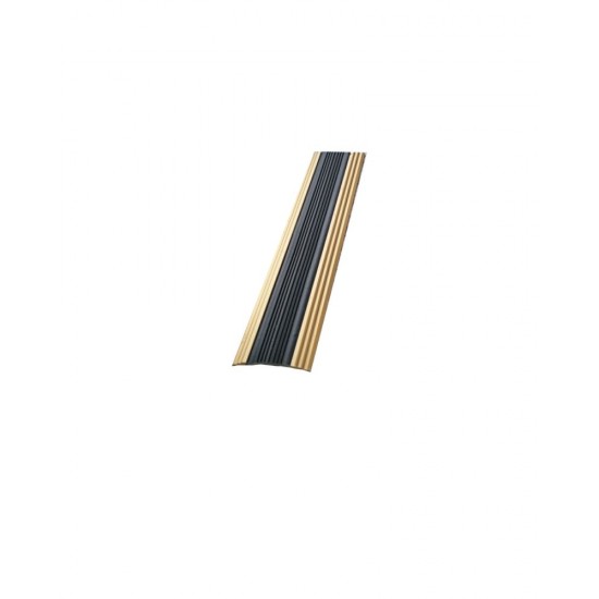 Profil aluminiu drepte pentru treapta Ersin 2151, auriu cu banda de cauciuc, 47mmx300cm, cod 42126