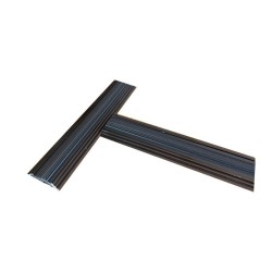 Profile aluminiu drepte pentru trepte Ersin 2151, bronz-negru, antiderapante cu banda de cauciuc, 47mmx100cm, set 5 buc, cod 42175