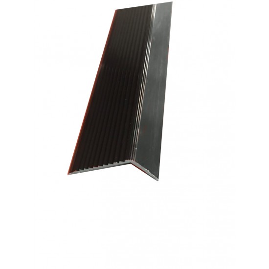 Profil aluminiu tip coltar treapta Ersin 2394, negru, antiderapant, cu rizuri, 22.5x40mmx300cm, cod 21750