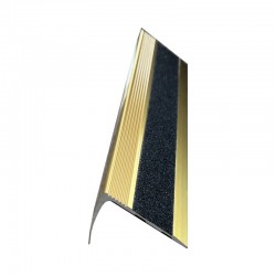 Profil aluminiu pentru trepte Ersin 2853, auriu, cu banda antiderapanta, 23x53mmx100cm, cod 42167