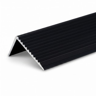 Profil trepte, aluminiu, 22.5x40mmx100cm, negru, antiderapant, cu rizuri, set 5 buc, 2394, Ersin