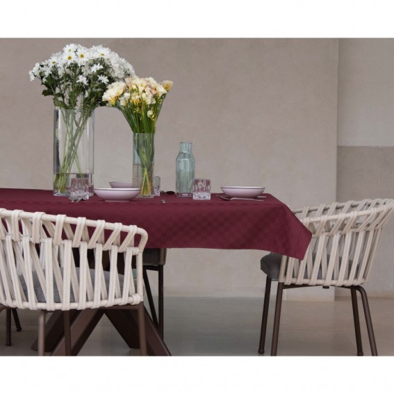 Fata masa textila anti-patare impermeabila, 140cmx180cm, bordo, poliester cu tesatura tip jacquard, Damina, Gemitex
