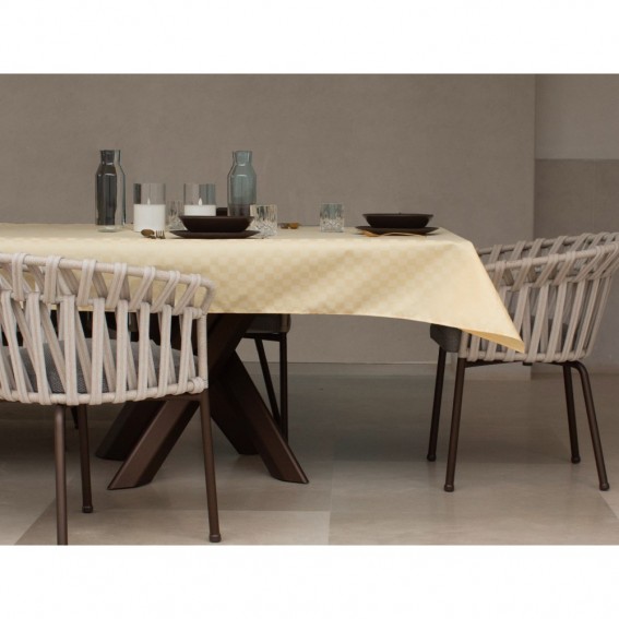 Fata masa textila anti-patare impermeabila, 140cmx180cm, galben, poliester cu tesatura tip jacquard, Damina