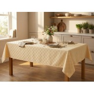 Fata masa textila anti-patare impermeabila, 140cmx180cm, galben, poliester cu tesatura tip jacquard, Damina