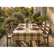Fata masa musama, 120cmx160cm, carouri, galben/maro, PVC, Gemitex
