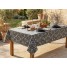 Fata de masa musama, 120cmx160cm, negru, model flori albe, pvc, Carbonio Bianco