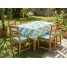 Set fata masa musama (120x160 cm) + 4 perne scaun (40x40 cm), frunze palmier, turcoaz, Gemitex