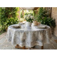 Fata de masa musama rotunda, inimioare, 140cm, gri, PVC, Dolce Vita