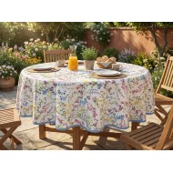 Fata de masa musama rotunda, model floral, 160cm, multicolor, PVC, Dolce Vita
