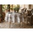 Fata de masa rotunda musama, model faianta in stil marocan, 160 cm, alb/bej, PVC, Dolce Vita