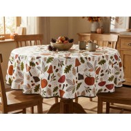 Fata de masa musama rotunda, ciuperci, 140cm, multicolor, PVC, Dolce Vita