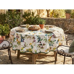 Fata de masa musama rotunda, masline, 140cm, multicolor, PVC, Dolce Vita