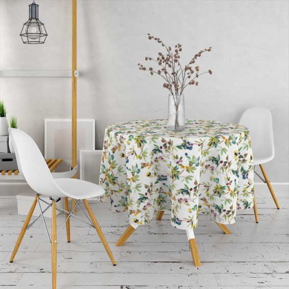 Fata de masa musama rotunda, masline, 140cm, multicolor, PVC, Dolce Vita
