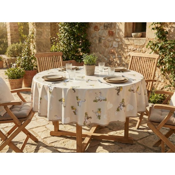 Fata de masa musama rotunda, gaste, 140cm, multicolor, PVC, Dolce Vita