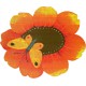 Covoras baie Flora Friedola, model floare, 3D, portocaliu, antiderapant, spuma PVC, diametru 67cm, Cod 77700.6