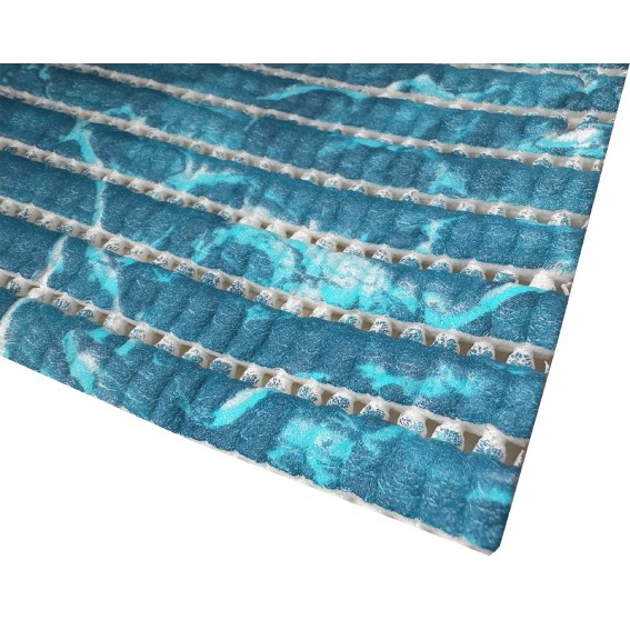 Covorase baie antiderapante, set 2 buc, 48x80cm + 48x48cm, model delfini, 3D, albastru, spuma PVC, Dolphin