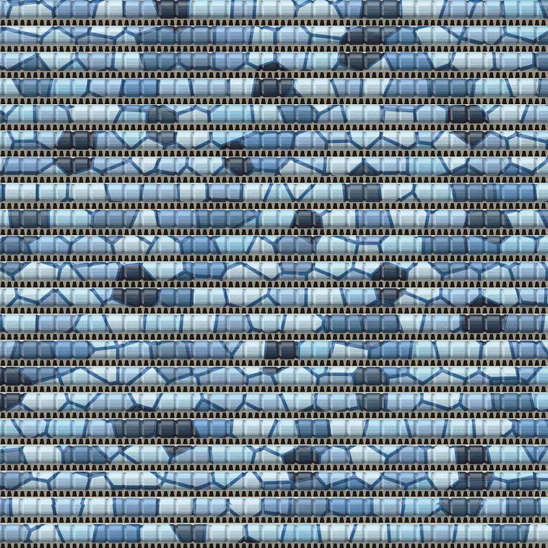 Covoras baie Mosaic Blue Friedola, model mozaic, 3D, albastru, antiderapant, spuma PVC, 65cmx15ml, Cod 79817.9