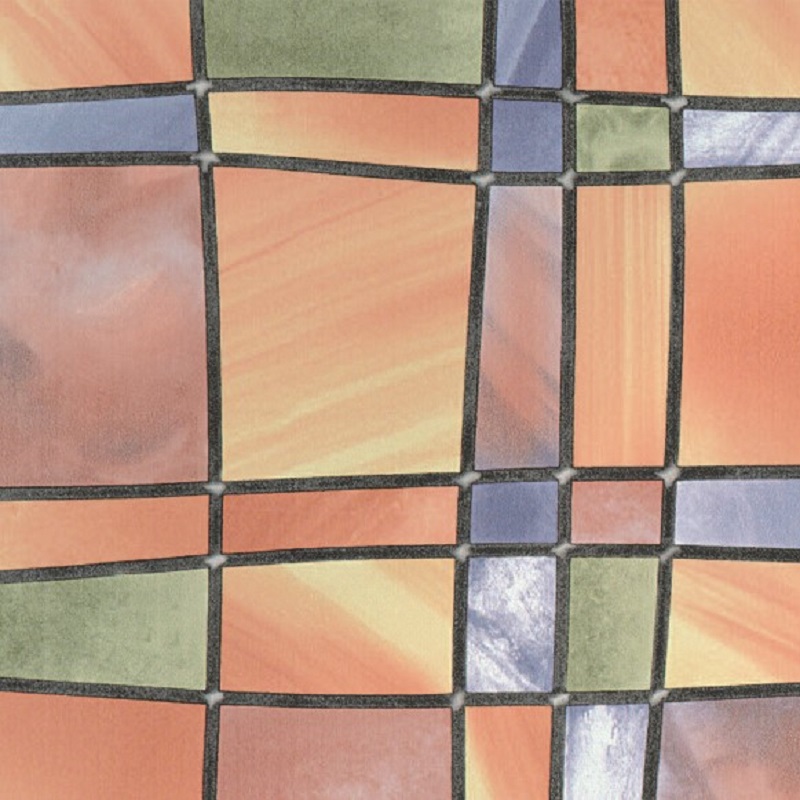 Autocolant vitraliu Gekkofix Barcelona, efect geam sablat, multicolor, 67.5cmx15m