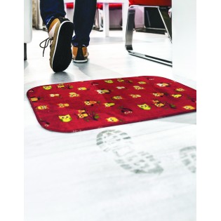 Covor intrare Merlino Fantasia Gemitex, multicolor, model bufnite, 50cmx75cm, Cod 40019