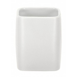 Suport periute de dinti ceramica, 7.4x9.1cm, alb, Cubic