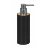 Dozator sapun lichid, polirasina/bambus, negru, capacitate 300ml, Kyoto