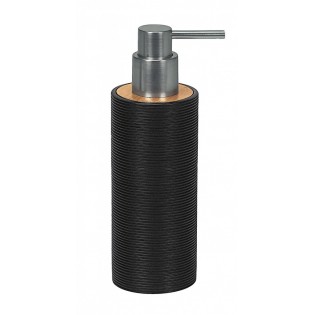 Dozator sapun lichid, polirasina/bambus, negru, capacitate 300ml, Kyoto