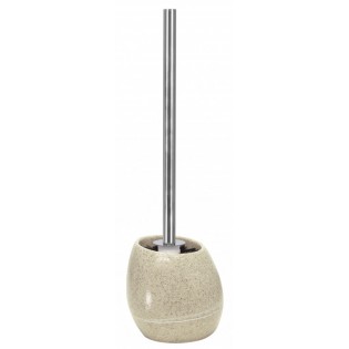 Perie WC, bej, finisaj piatra, polirasina, 39x12.5cm, Stones