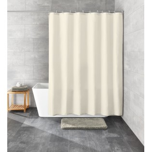 Perdea dus uni, plastic ecologic, 180x200cm, crem, Uno Ecru