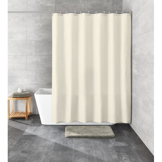 Perdea dus uni, plastic ecologic, 180x200cm, crem, Uno Ecru