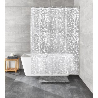 Perdea dus transparenta model abstract, 180x200cm, plastic ecologic, Cristallo