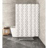 Perdea dus model abstract, 180x200cm, alb/gri, poliester cu aspect textil, Classy