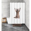 Perdea dus, poliester cu aspect textil, 180x200cm, model raton, multicolor, George