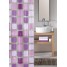 Perdea dus, plastic ecologic, 180x200cm, model patrate, transparent/mov, Sonny