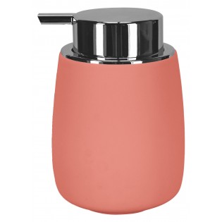 Dozator sapun lichid, ceramica cu invelis cauciucat, corai, Eclipse