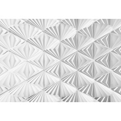 Fototapet Delta, Komar, model geometric, efect 3D, alb/gri, adeziv inclus, 368x254cm
