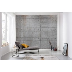 Fototapet Concrete Blocks, Komar, model perete din beton, gri, adeziv inclus, 368x254cm