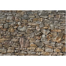 Fototapet Stone Wall, Komar, model pietre naturale, bej/gri, adeziv inlcus, 368x254cm