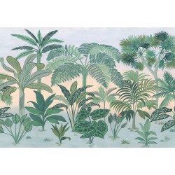 Fototapet Jungara, Komar, model peisaj tropical, nuante de verde, adeziv inclus, 368x254cm
