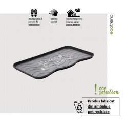 Tavita incaltaminte model Sweet Home, polipropilena reciclata, gri/negru, 38x75 cm, cod 112004