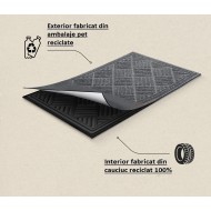 Covoras intrare antiderapant, 45x75cm, gri, cauciuc reciclat, Contours Parquet