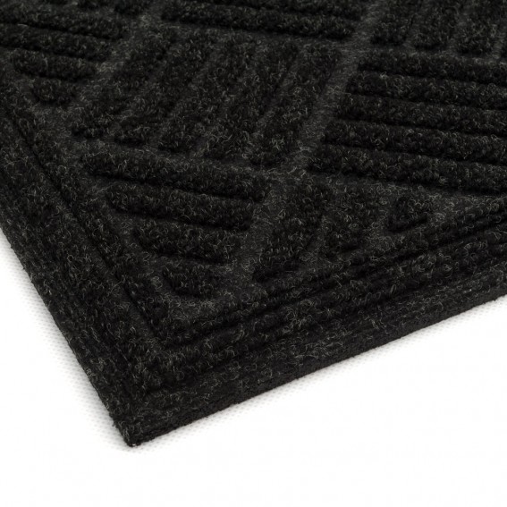 Covoras intrare antiderapant, 45x75cm, gri antracit, cauciuc reciclat, Contours Parquet