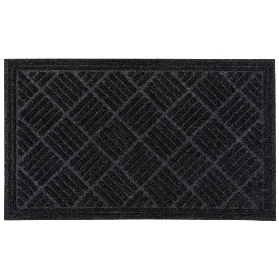 Covoras intrare antiderapant, 45x75cm, gri antracit, cauciuc reciclat, Contours Parquet