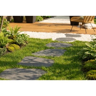 Pas japonez, 53.5x44x2.3 cm, imitatie piatra gri, cauciuc reciclat