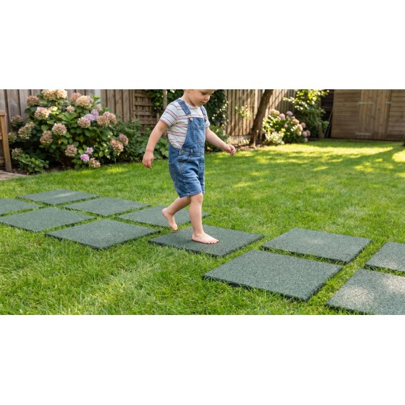 Pavela cauciuc reciclat, 50x50x2.5cm, verde, Rubber Tile
