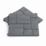 Dale cauciuc si polipropilena reciclate, 30x30cm, gri, imitatie piatra cubica, set 6 buc